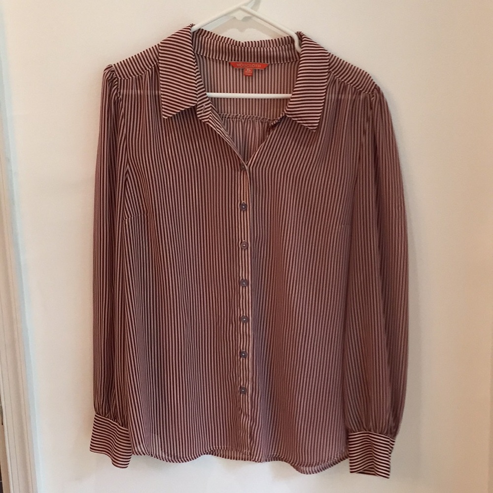 ModCloth top Red White Stripe  Size XL